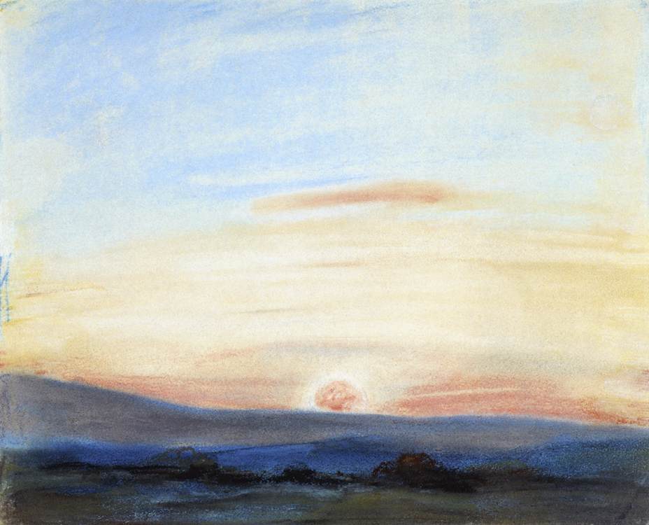 Study of Sky: Setting Sun by DELACROIX, Eugène