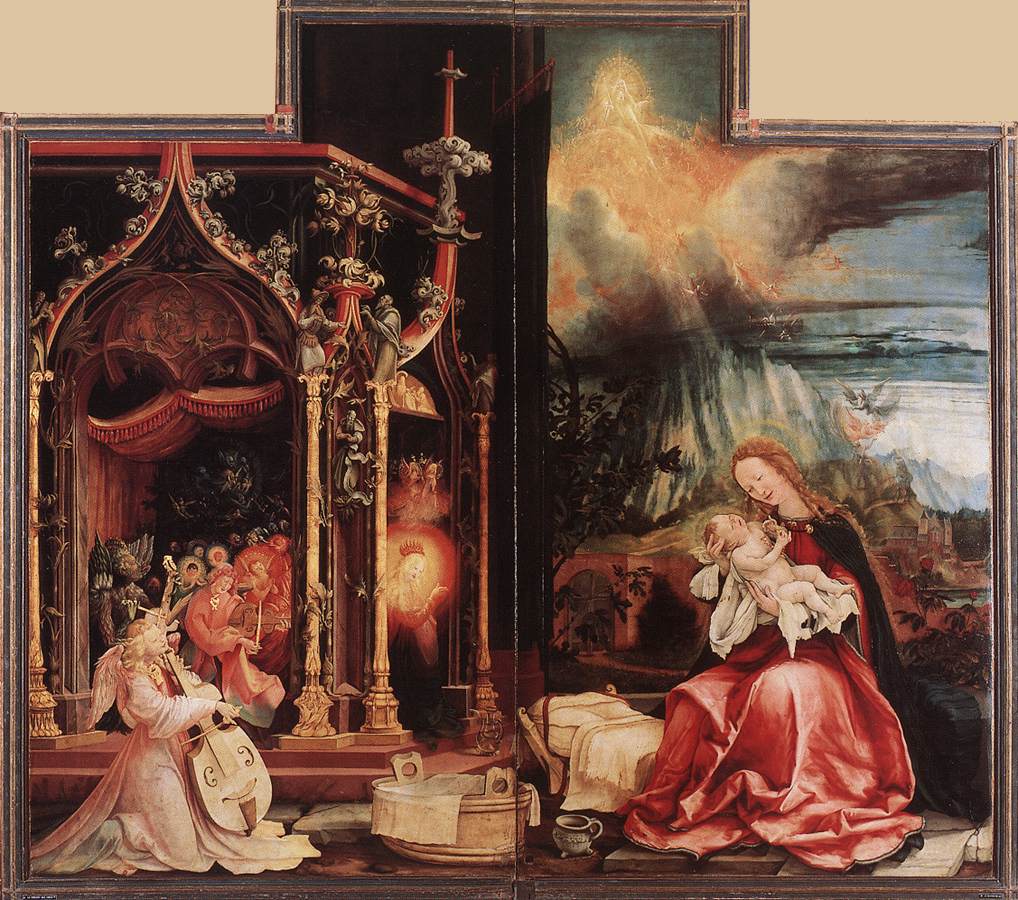 Concert of Angels and Nativity by GRÜNEWALD, Matthias