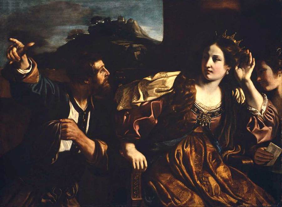 Semiramis Receiving Word of the Revolt of Babylon by GUERCINO