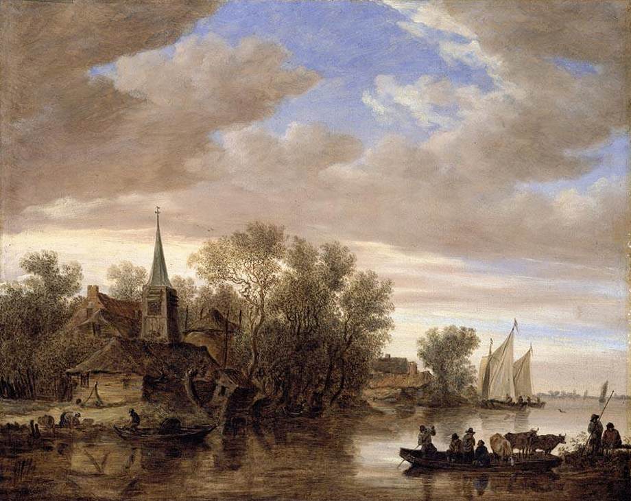 River Landscape with a Cattle-Ferry by