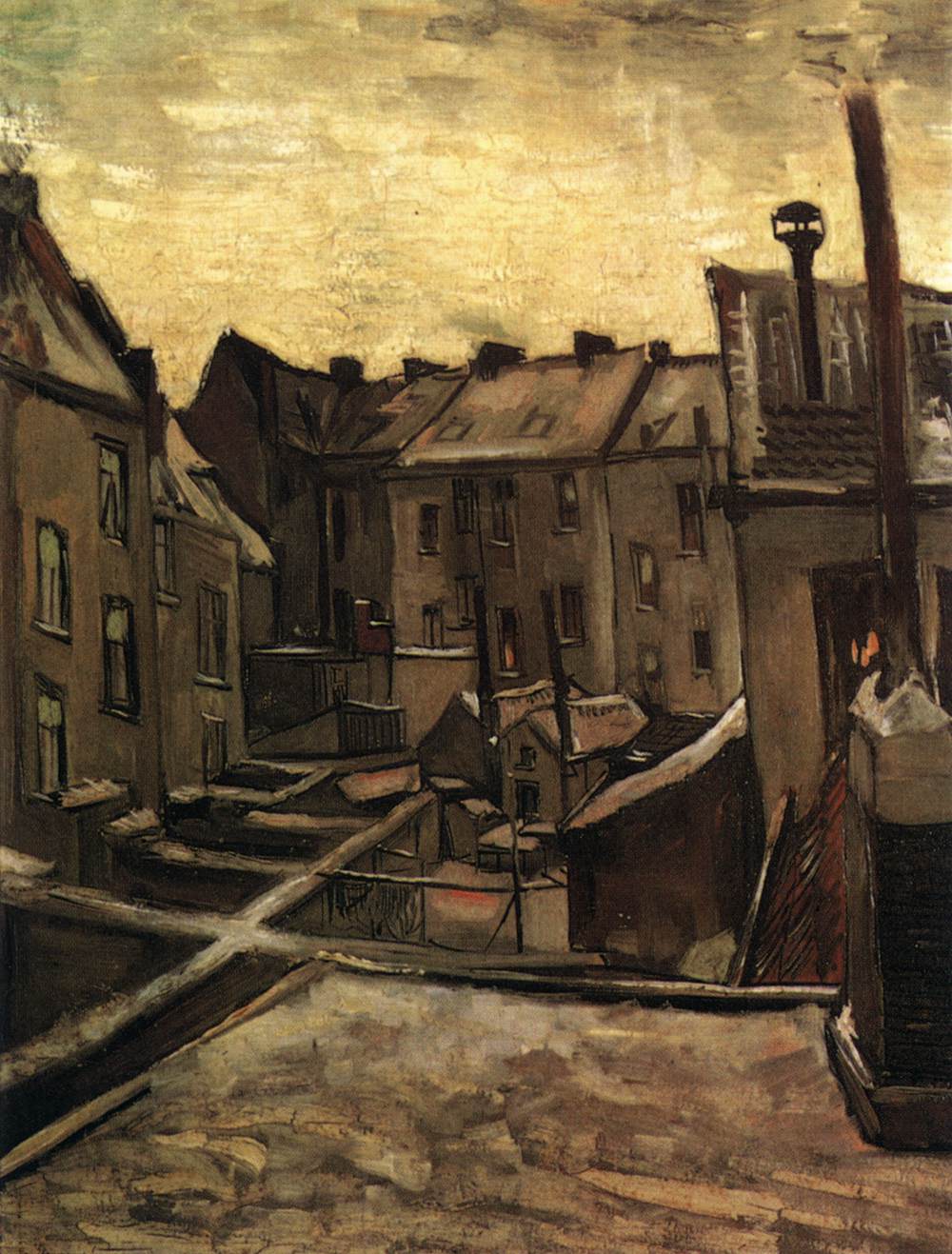 Backyards of Old Houses in Antwerp in the Snow by GOGH, Vincent van