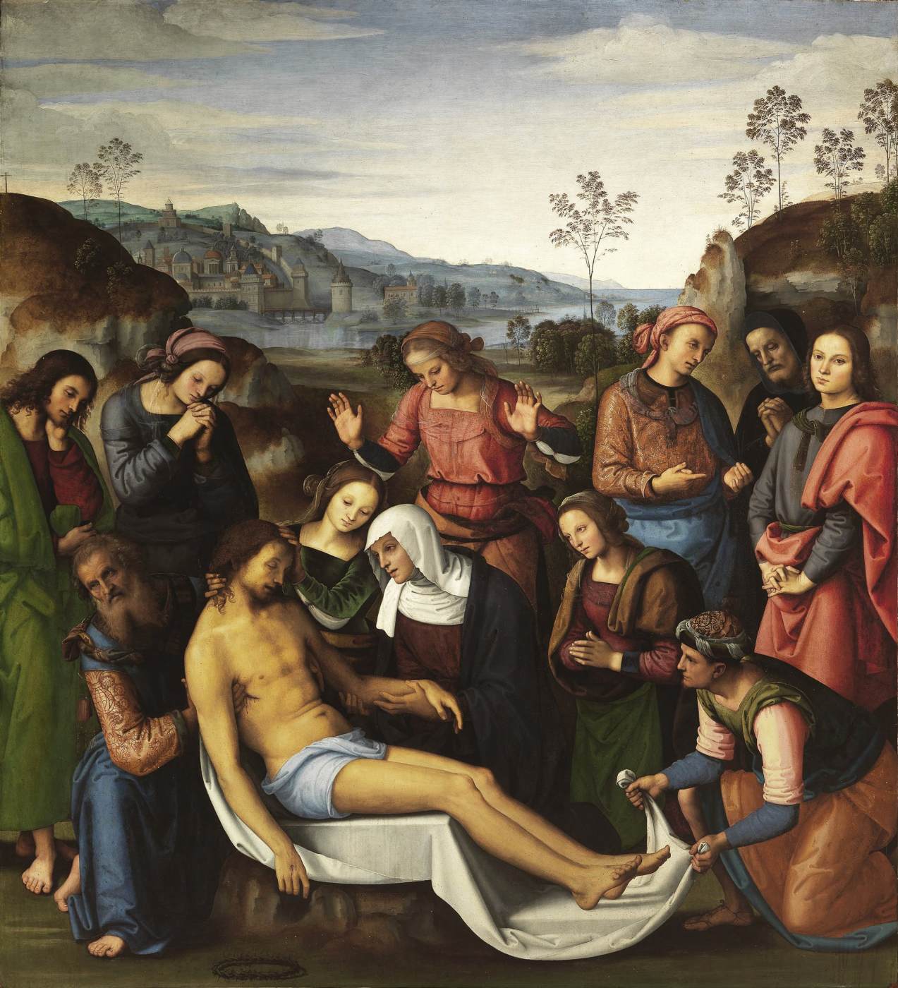 Mourning of the Dead Christ (Deposition) by PERUGINO, Pietro