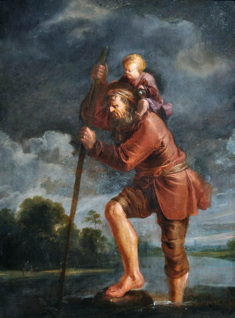 St Christopher Carrying the Christ Child by VENNE, Jan van de