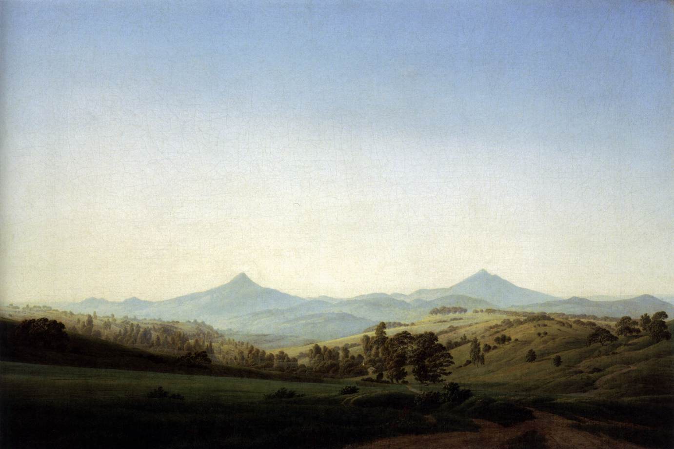 Bohemian Landscape with Mount Milleschauer by FRIEDRICH, Caspar David