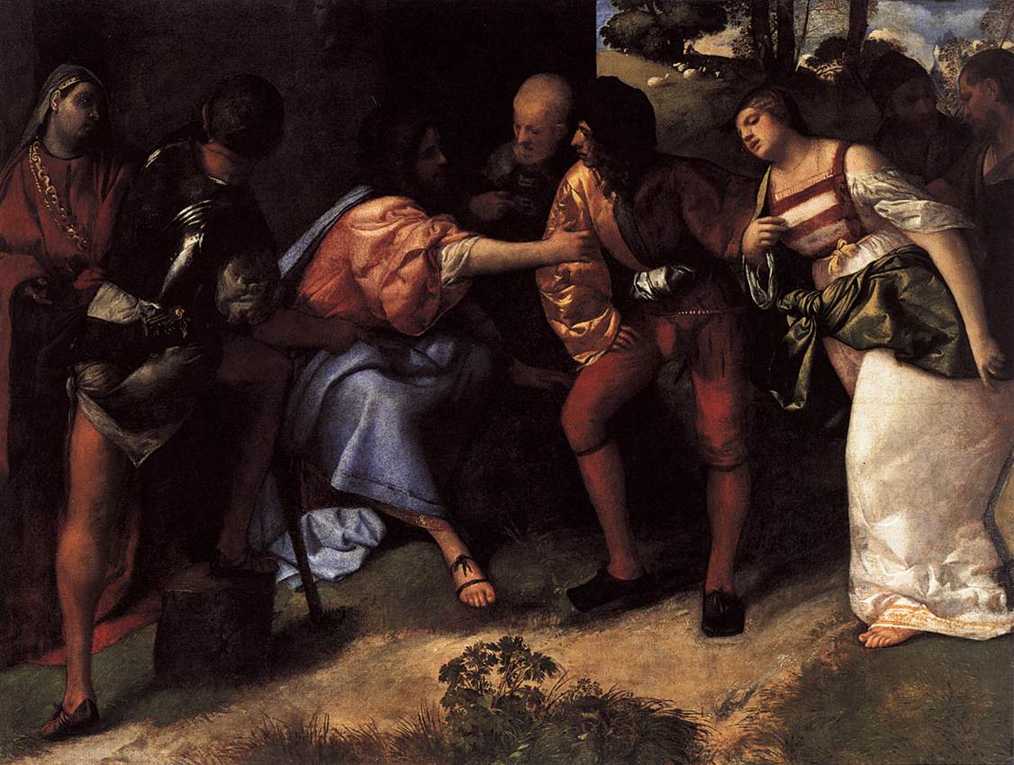 Christ and the Adulteress by TIZIANO Vecellio