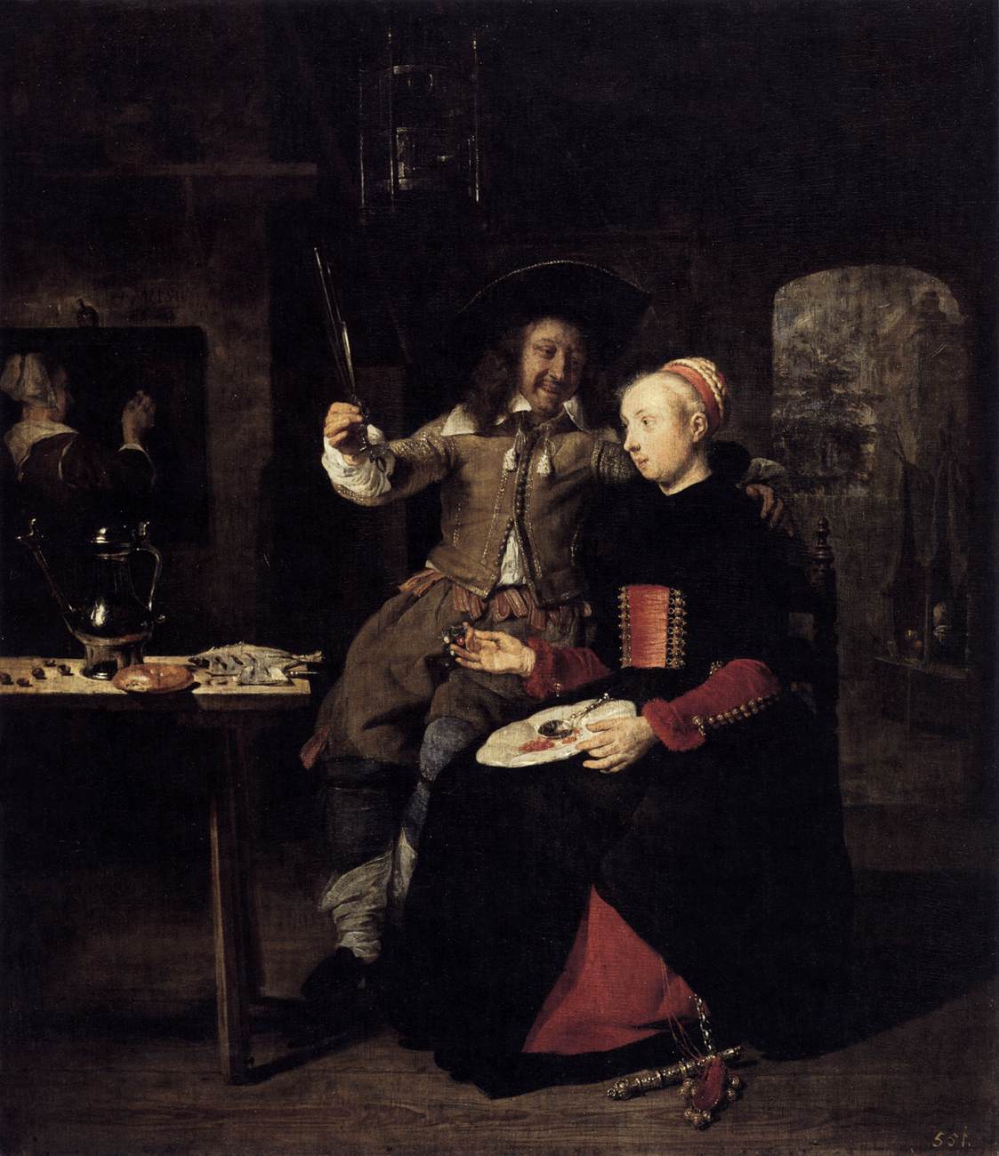 Portrait of the Artist with His Wife Isabella de Wolff in a Tavern by