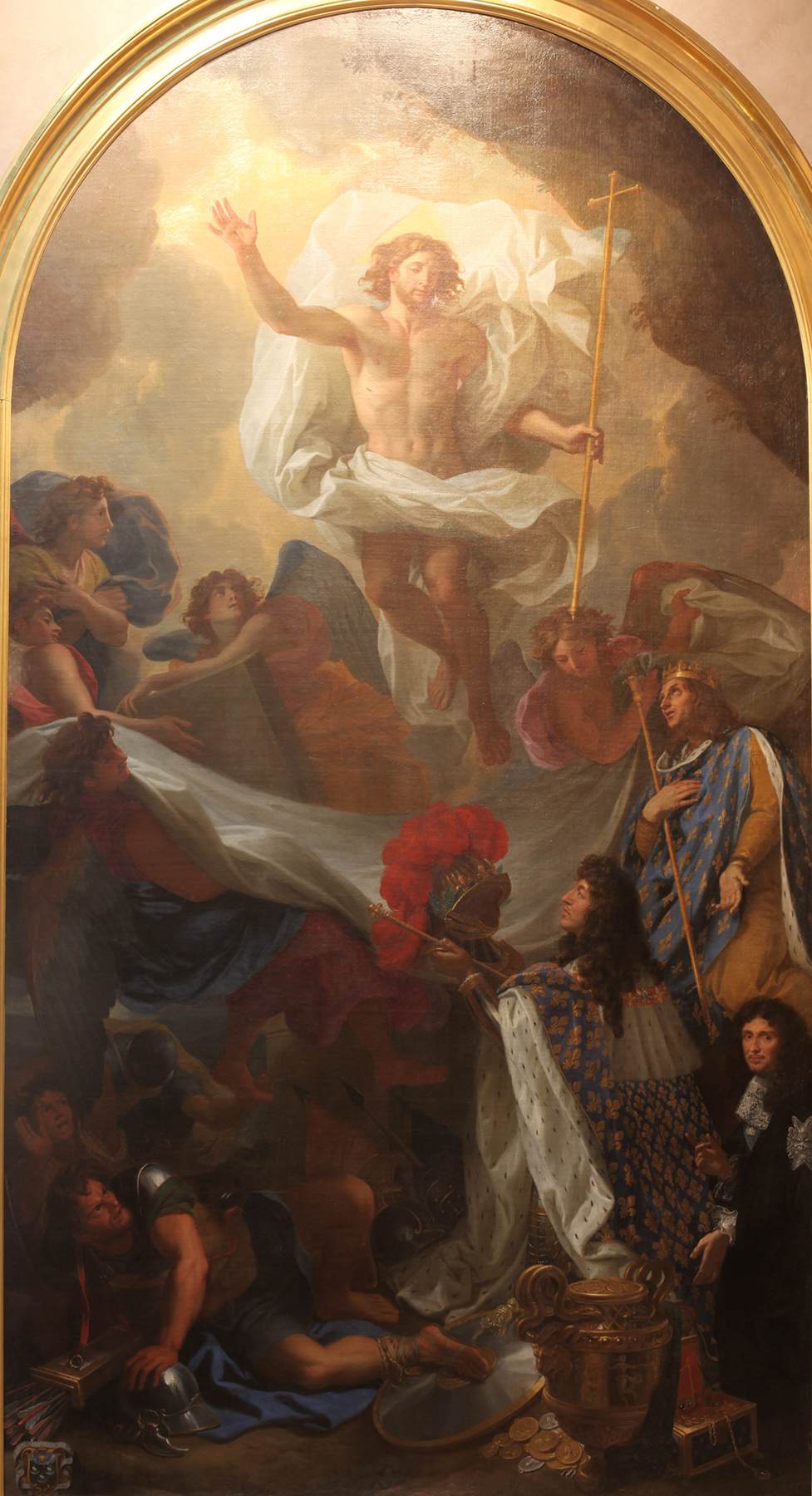 Louis XIV Adoring the Risen Christ by LE BRUN, Charles