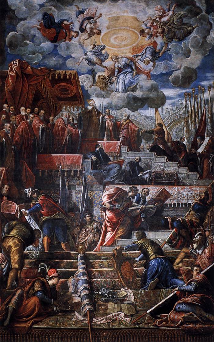 Doge Nicolò da Ponte Receiving a Laurel Crown from Venice by TINTORETTO