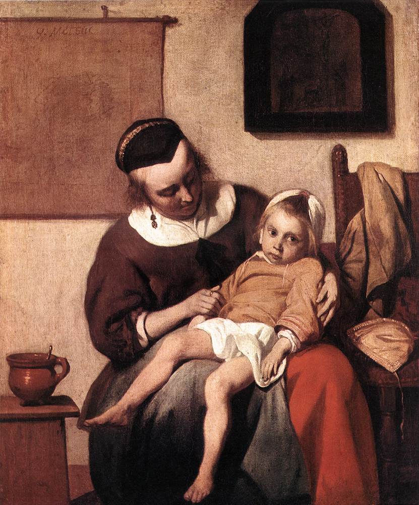 The Sick Child by METSU, Gabriel