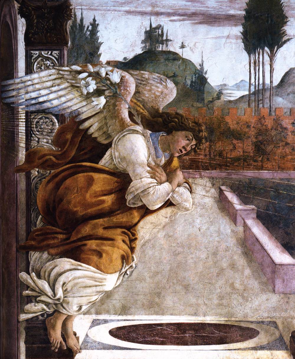 Annunciation (detail) by BOTTICELLI, Sandro