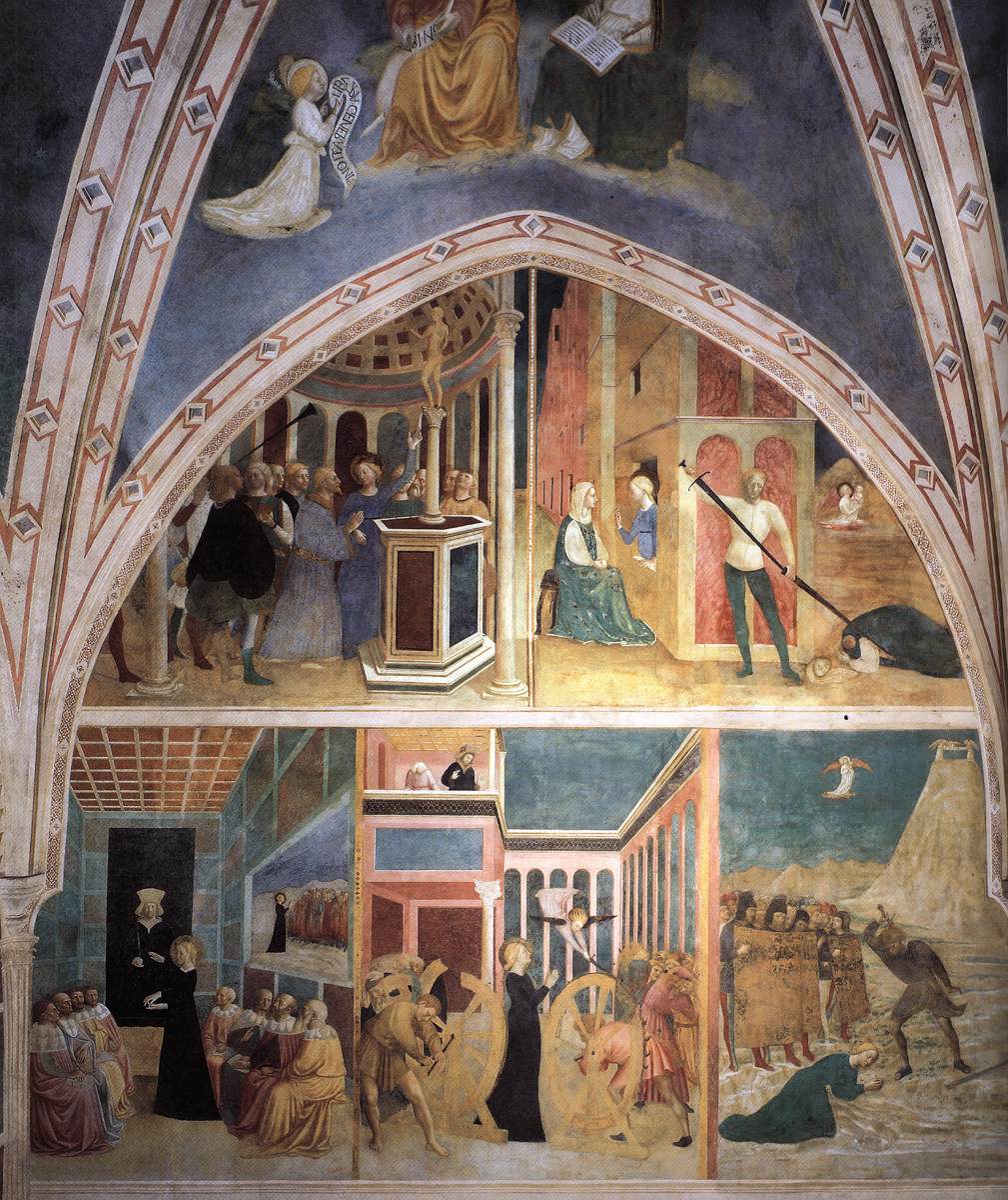 Scenes from the Catherine Legend (left wall) by MASOLINO da Panicale