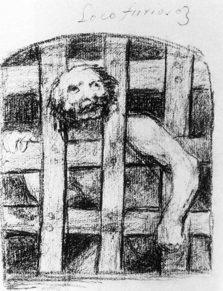 A Lunatic behind Bars by GOYA Y LUCIENTES, Francisco de