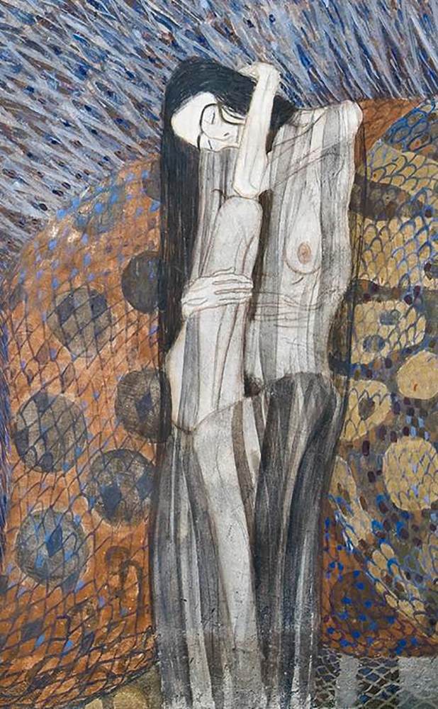 Beethoven Frieze: centre wall (detail) by KLIMT, Gustav