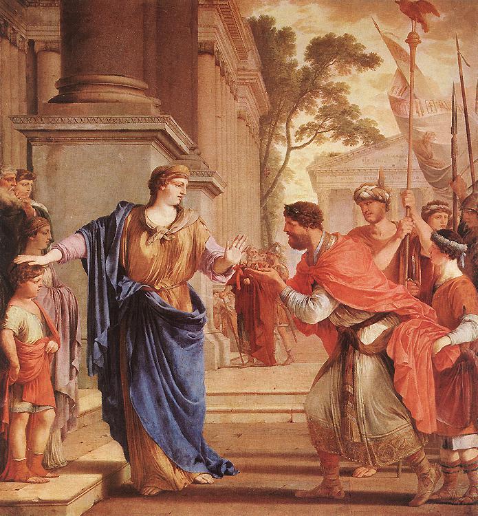 Cornelia Refusses the Crown of the Ptolomai by LA HYRE, Laurent de