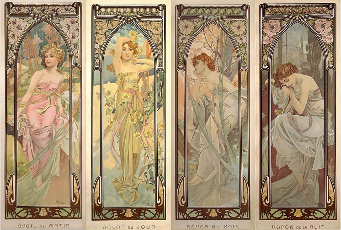 Times of the Day by MUCHA, Alphonse