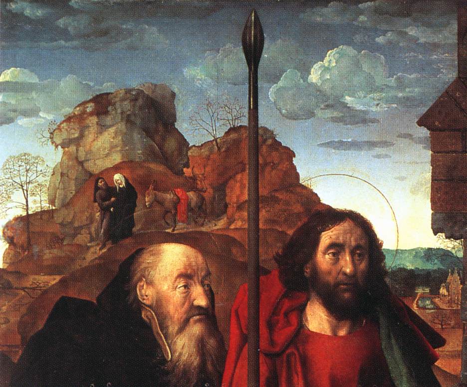 Sts Anthony and Thomas with Tommaso Portinari (detail) by GOES, Hugo van der