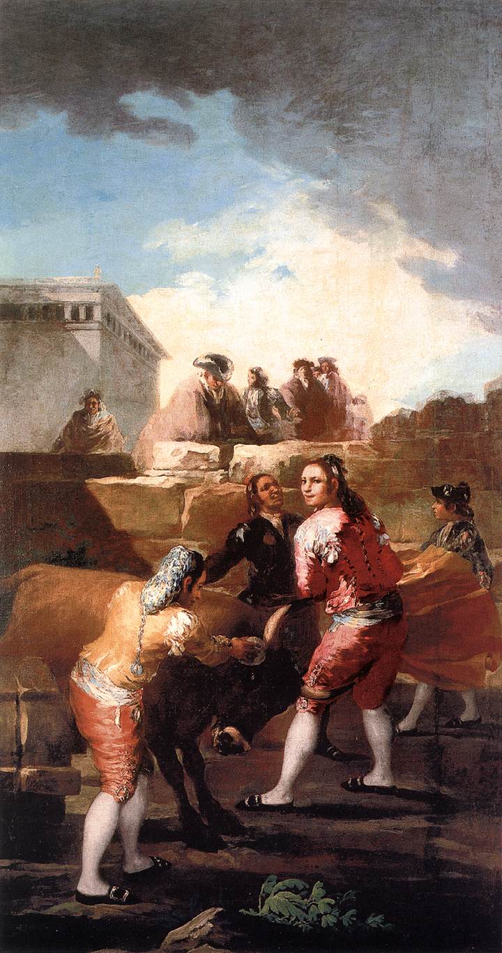 Fight with a Young Bull by GOYA Y LUCIENTES, Francisco de