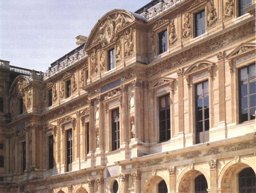 Façade of the Cour Carrée (wing Lescot) by