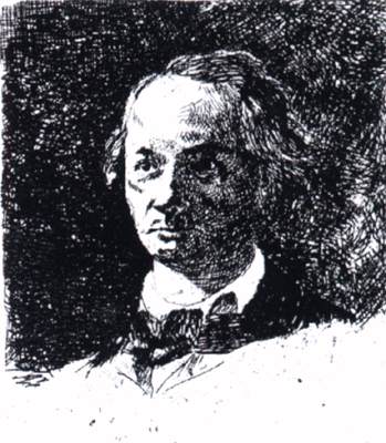 Baudelaire Bareheaded, Full Face by MANET, Edouard