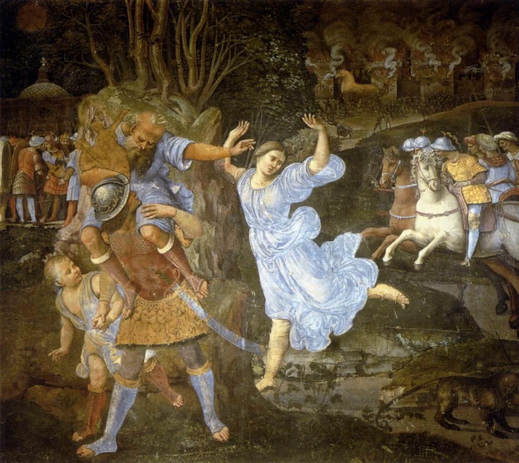 Flight of Aeneas from Troy by GENGA, Girolamo