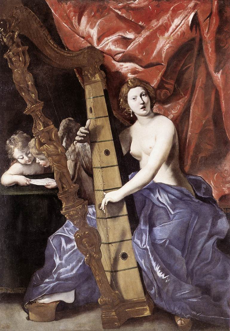 Venus Playing the Harp (Allegory of Music) by LANFRANCO, Giovanni