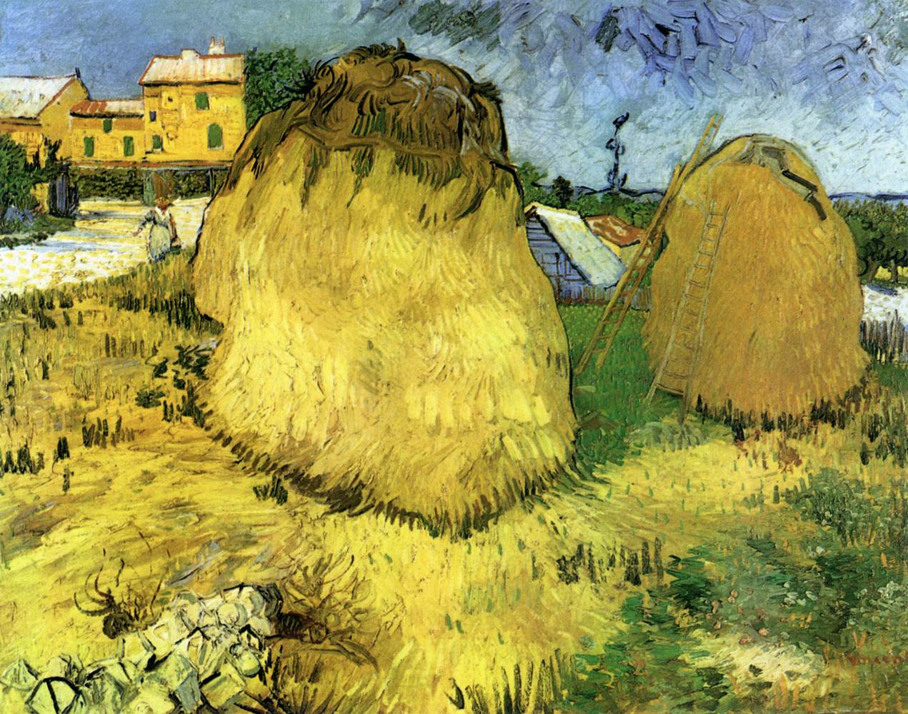 Haystacks in Provence by GOGH, Vincent van