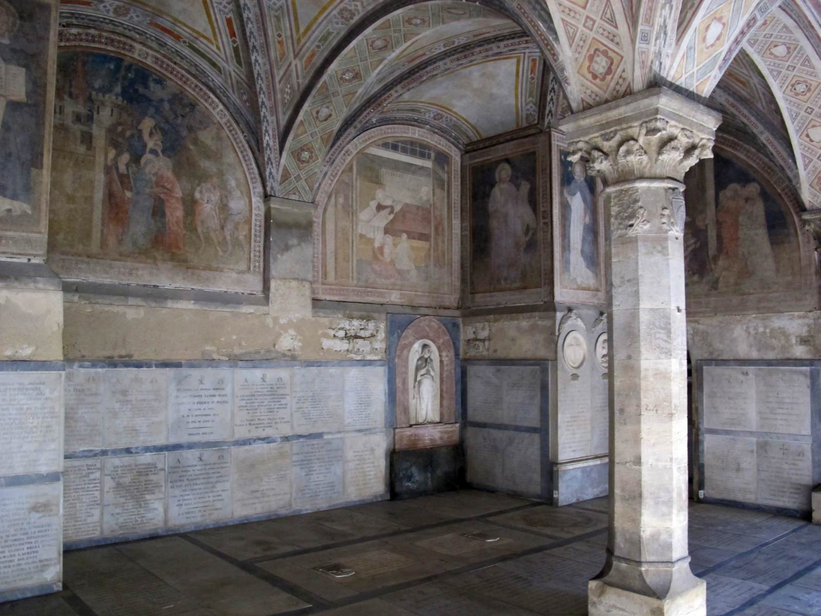 View of the frescoes by