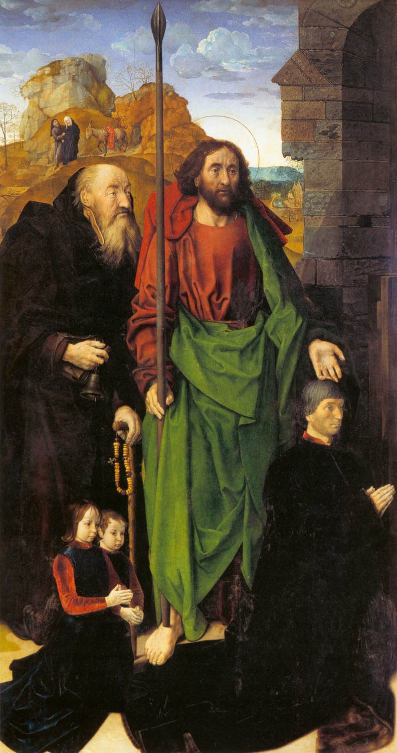 Sts Anthony and Thomas with Tommaso Portinari by GOES, Hugo van der