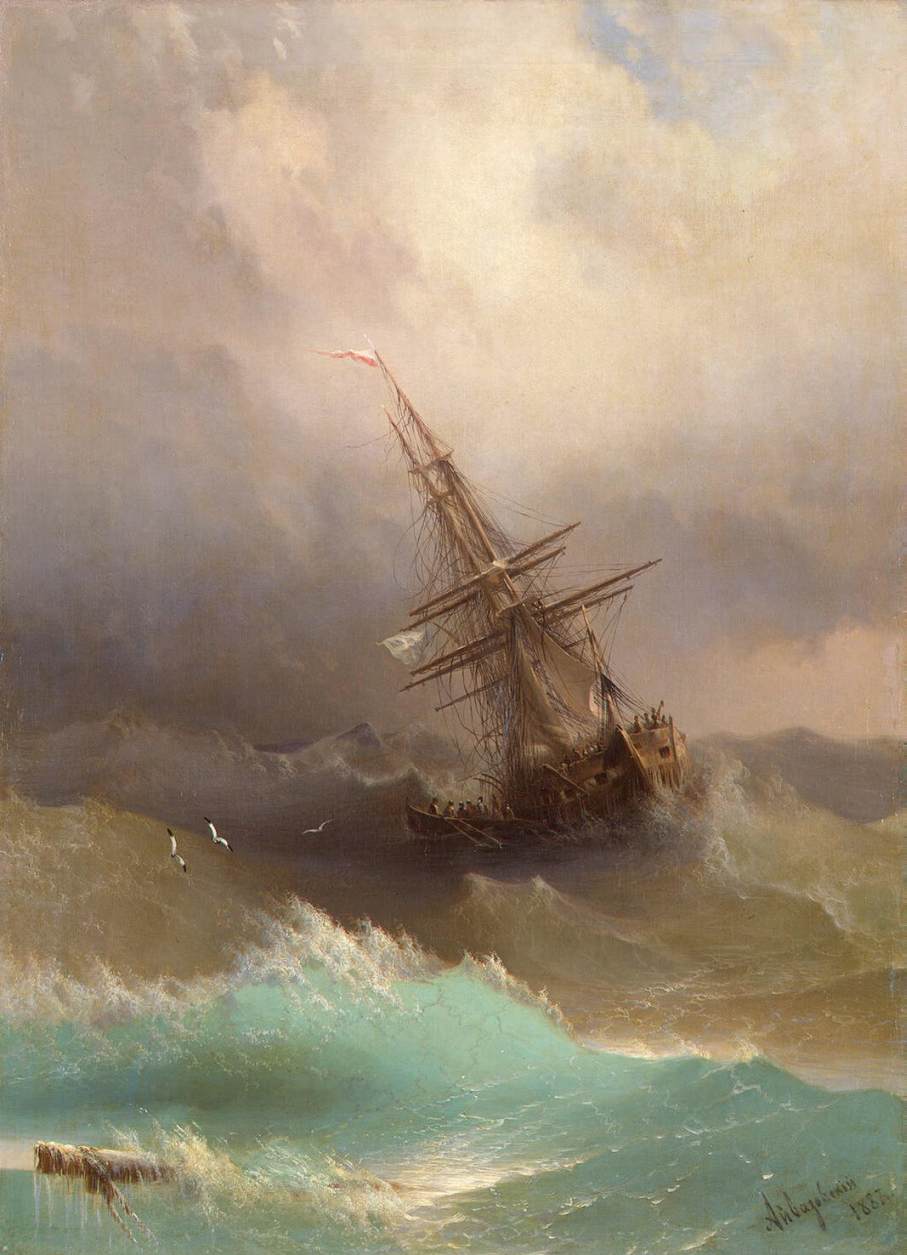 Ship in the Stormy Sea by