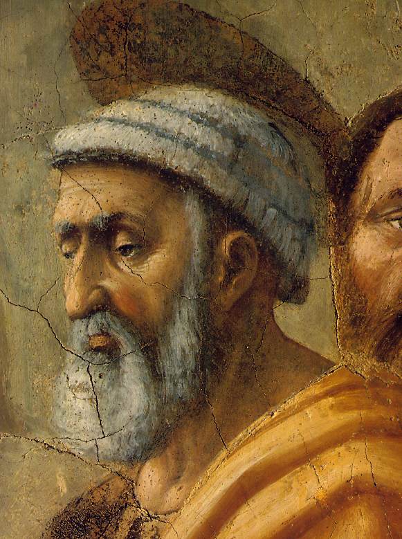 The Distribution of Alms and the Death of Ananias (detail) by MASACCIO