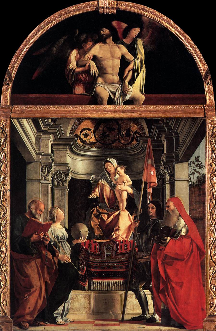 Madonna and Child with Sts Peter, Christine, Liberale, and Jerome by LOTTO, Lorenzo