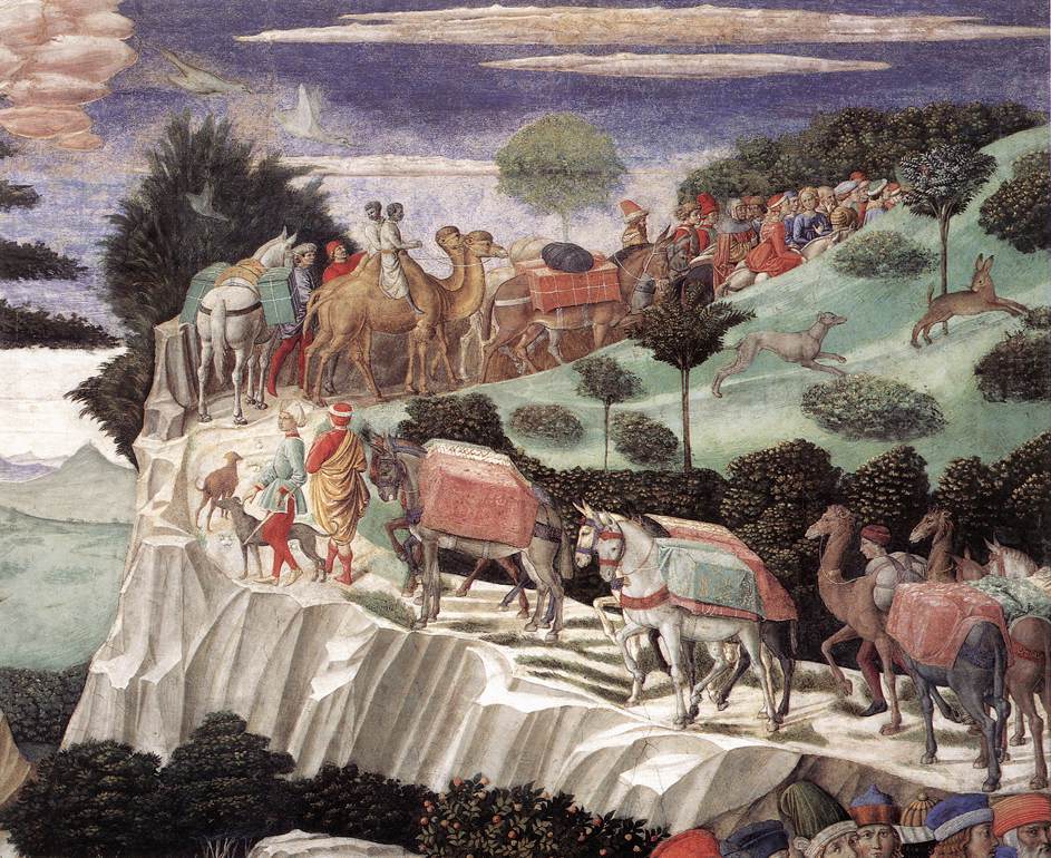 Procession of the Oldest King (detail) by GOZZOLI, Benozzo