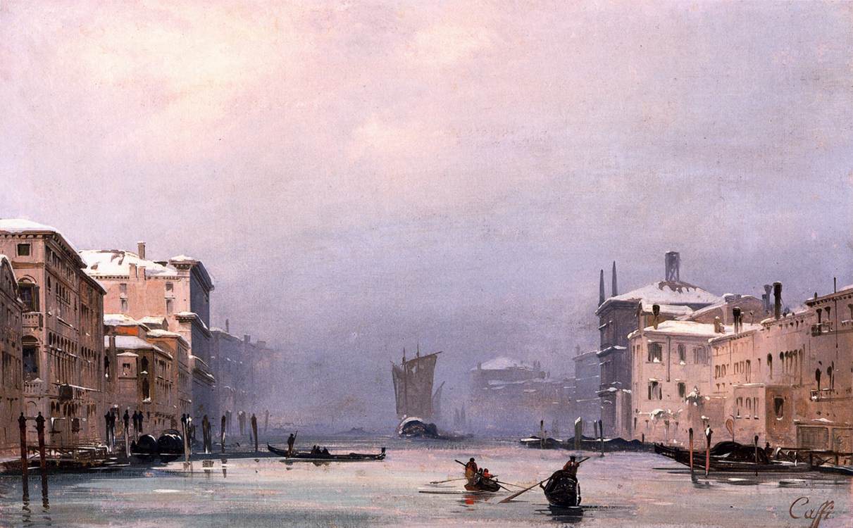 Snow and Fog on the Grand Canal by CAFFI, Ippolito