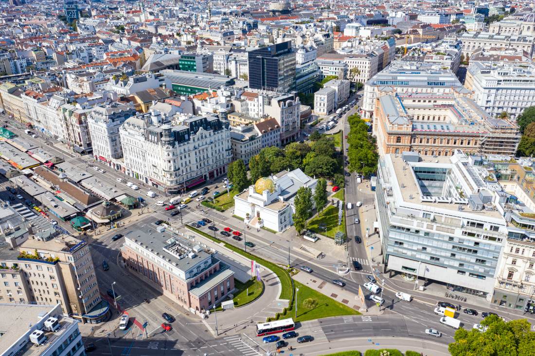 Secession Building: aerial view by