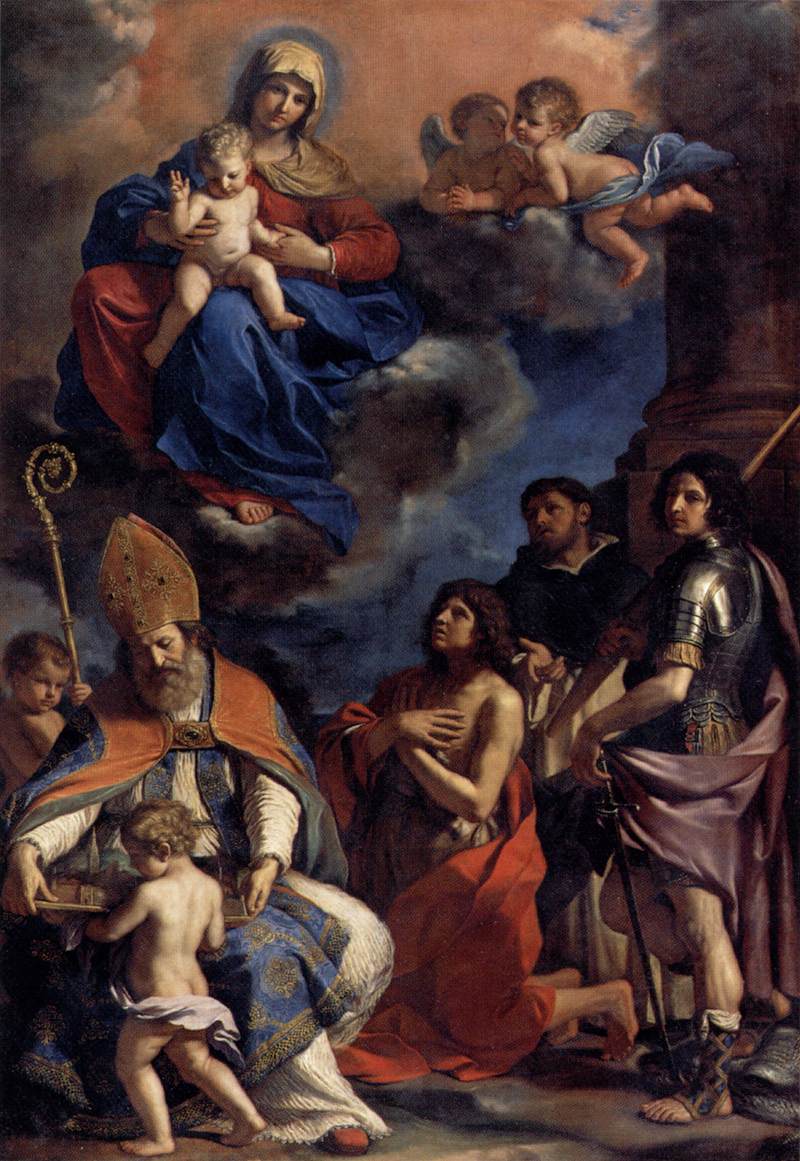 Virgin and Child with Four Saints by GUERCINO