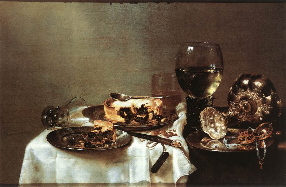 Breakfast Table with Blackberry Pie by HEDA, Willem Claesz.