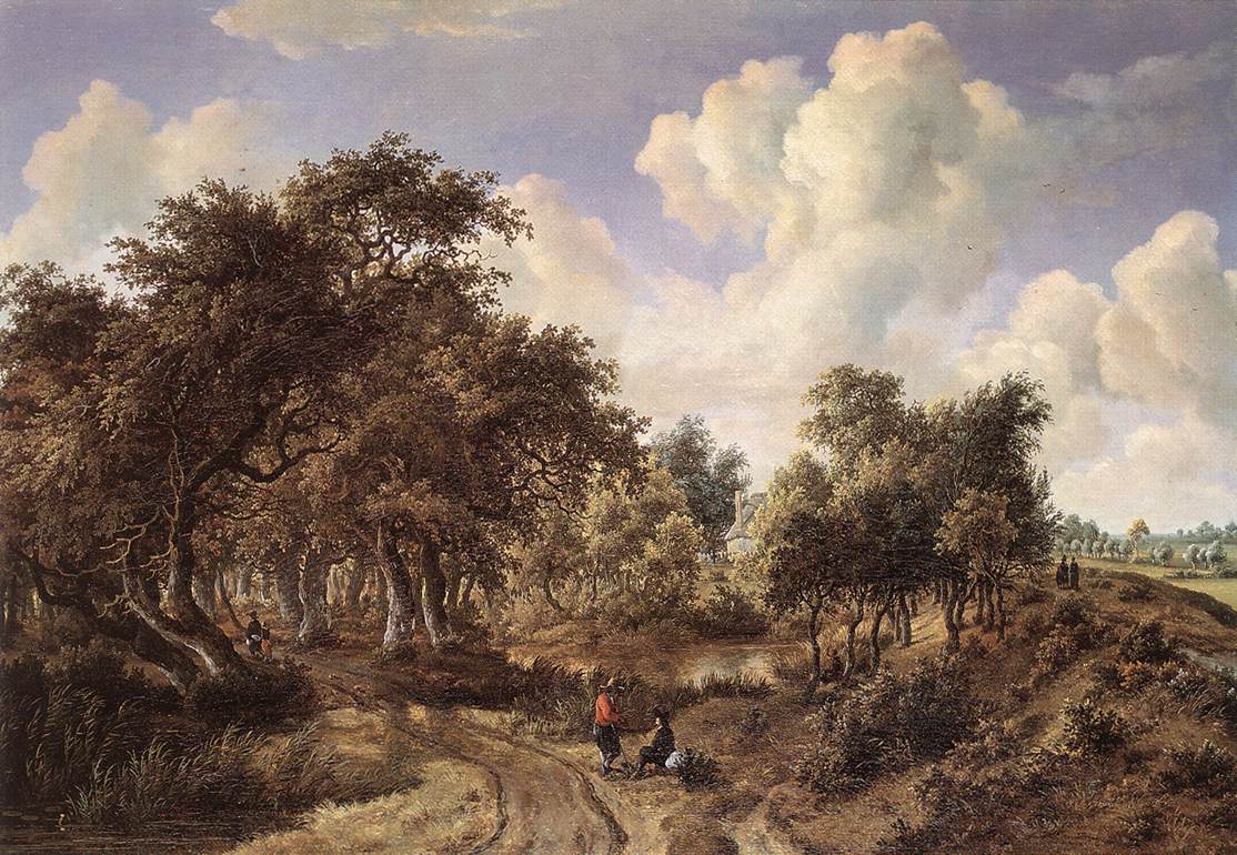 A Wooded Landscape by HOBBEMA, Meyndert