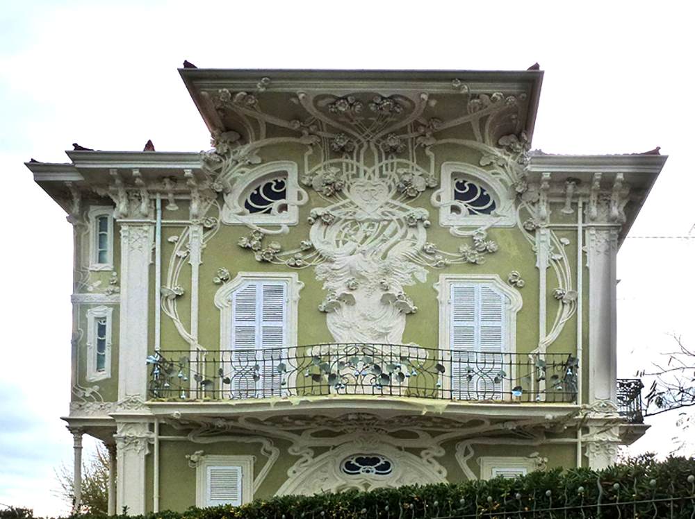 Villino Ruggeri: front façade (detail) by BREGA, Giuseppe