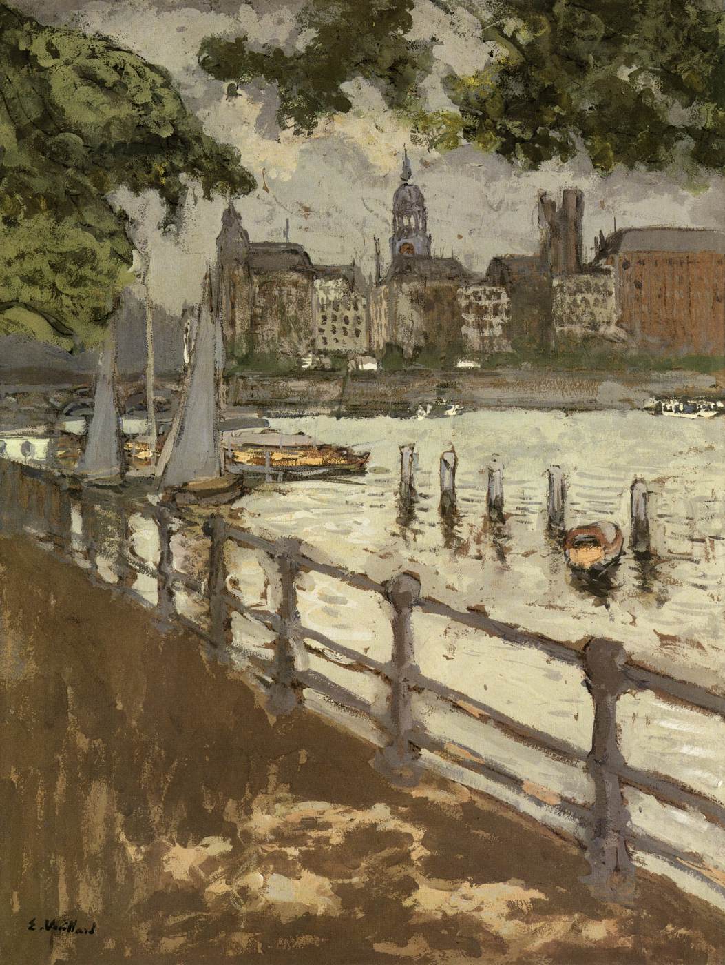 View of the Binnenalster in Hamburg by VUILLARD, Édouard