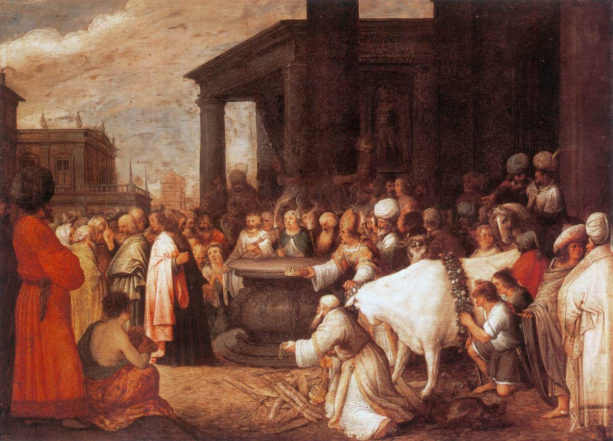 Paul and Barnabas at Lystra by STALBEMT, Adriaen van