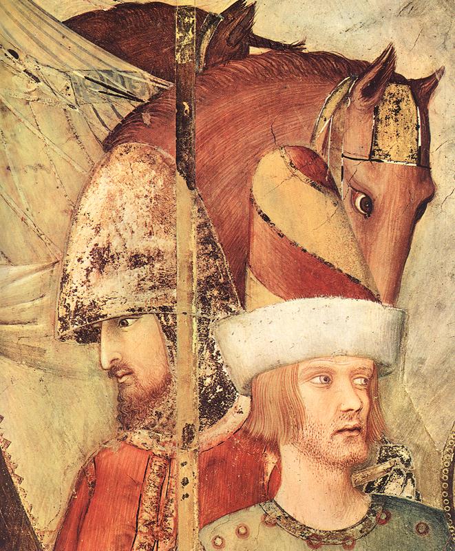 Saint Martin Renounces his Weapons (detail) by SIMONE MARTINI