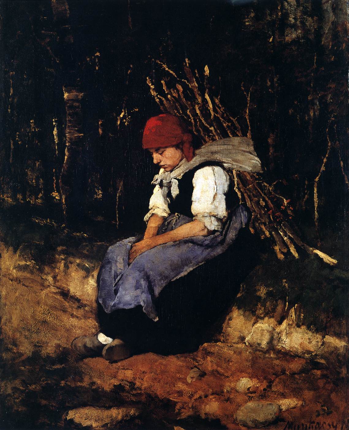 Woman with Brush-wood by MUNKÁCSY, Mihály