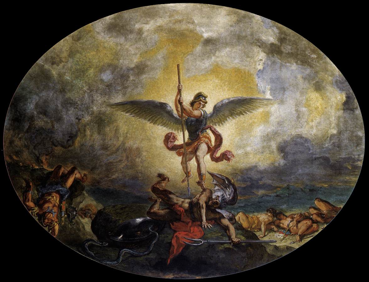 St Michael defeats the Devil by DELACROIX, Eugène