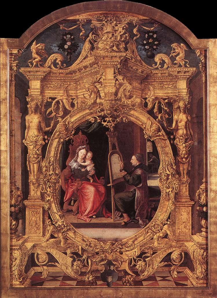 St Luke Painting the Virgin's Portrait by BLONDEEL, Lanceloot