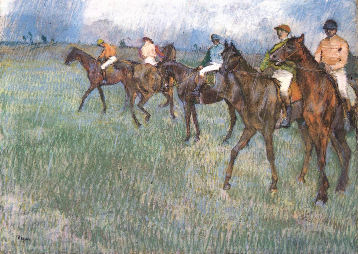 Jockeys in the Rain by DEGAS, Edgar