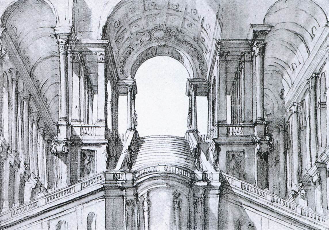 Perspective view of a theatre by JUVARRA, Filippo