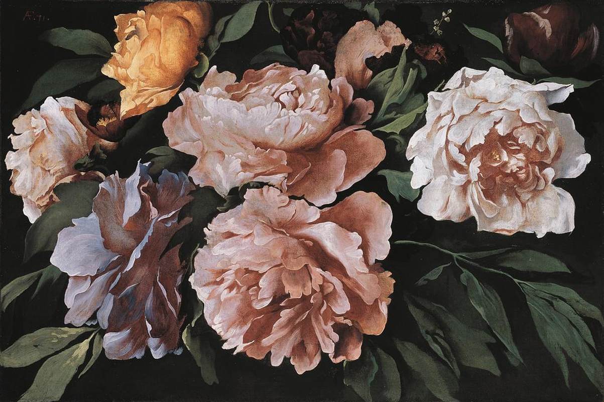 Peonies by FEUERBACH, Anselm Friedrich