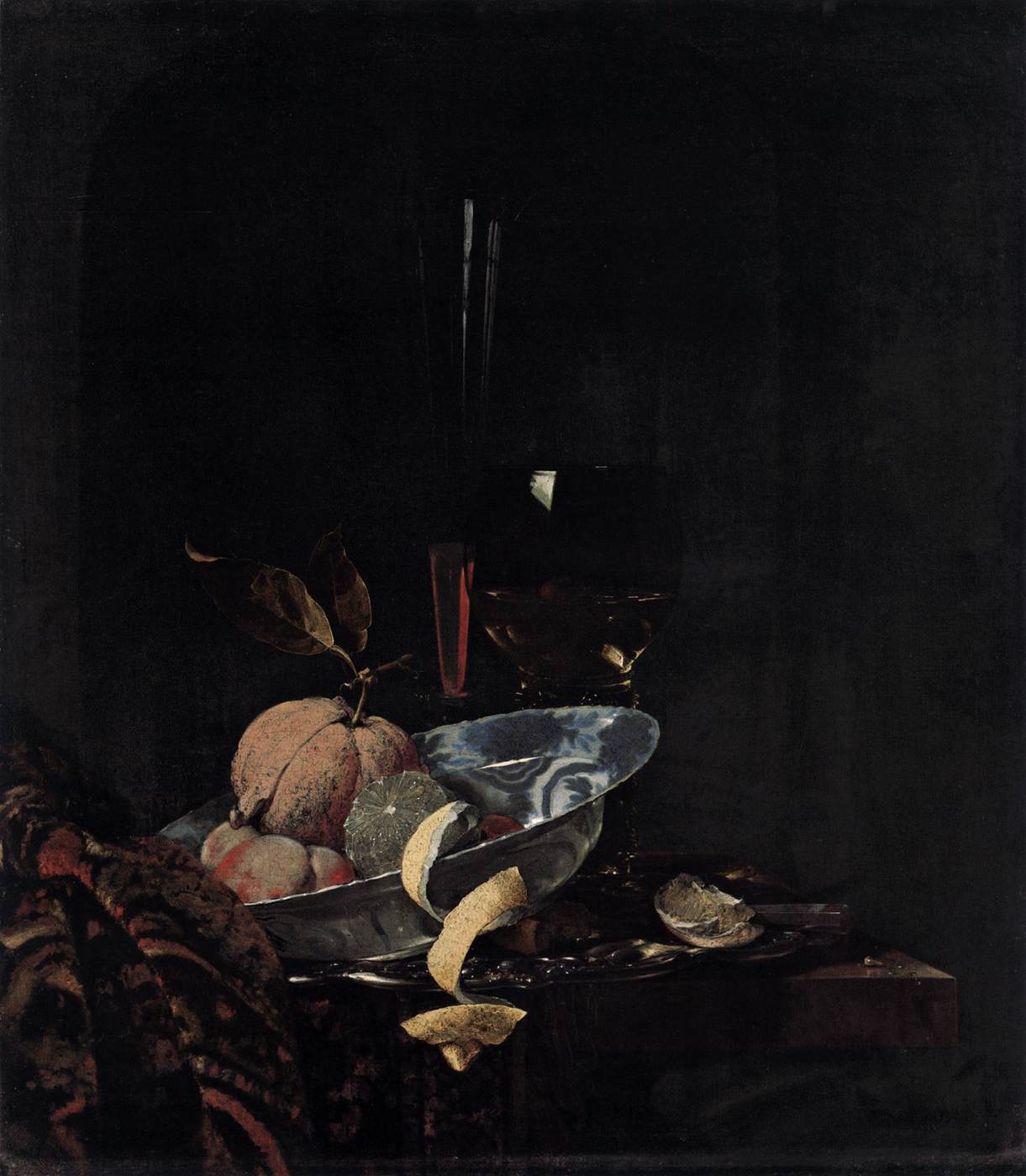 Still-Life with Fruit, Glassware, and a Wanli Bowl by