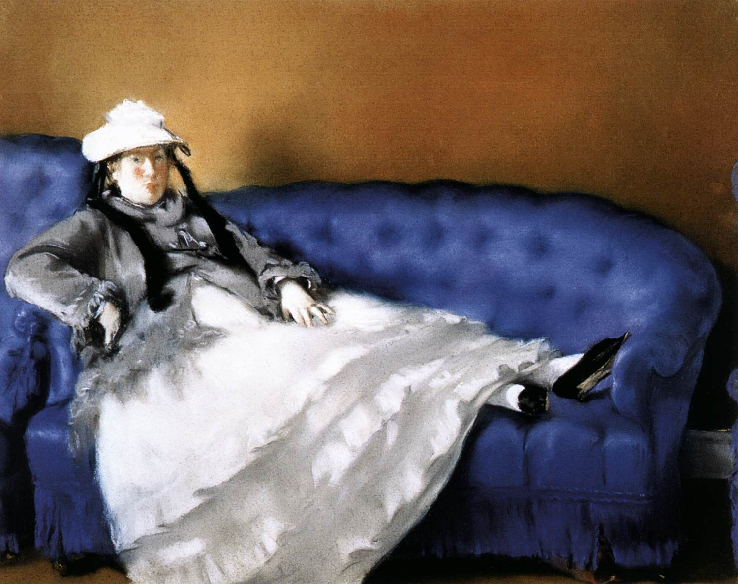 Madame Manet on a Blue Sofa by MANET, Edouard