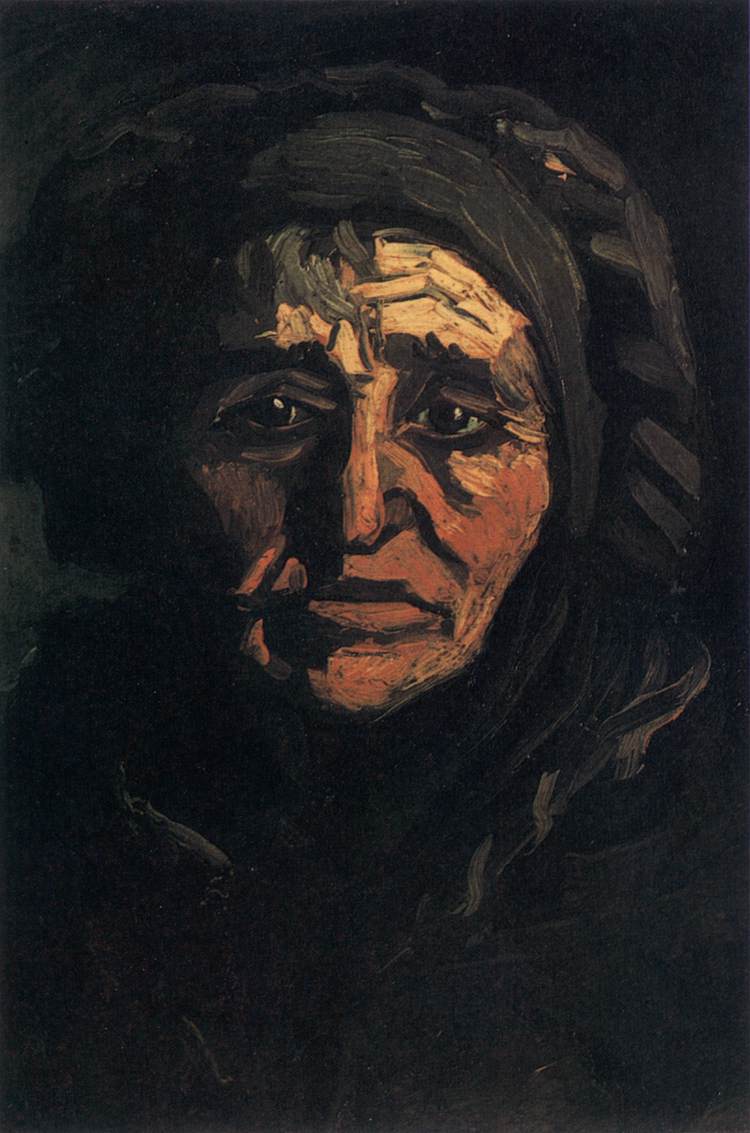 Head of a Peasant Woman with Greenish Lace Cap by